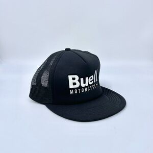 Vintage Y2K Buell Motorcycles Black SnapBack Foam Trucker Hat Adult OSFM